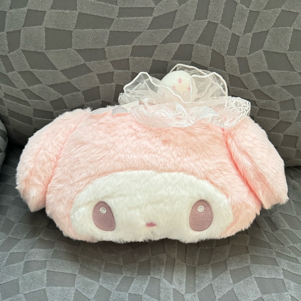 White Strawberry My Melody Headrest Pillow